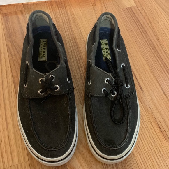 mens black sperry boat shoes